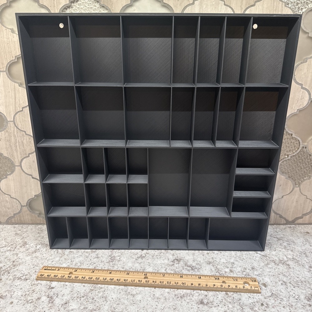 Trinket Shelf Tray Display 1:12 Black Miniatures Dollhouse Minis 13.5"x13.5"